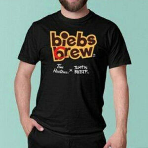 Official TIM HORTONS x JUSTIN BIEBER biebs brew crew T SHIRT Adult MEDIUM